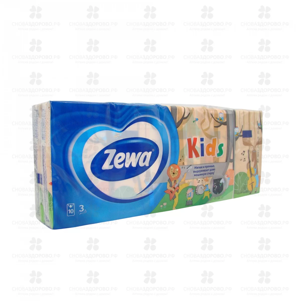 Платочки бумажные ЗЕВА №10 Х 10 детские 3-х сл. ✅ 14806/09481 | Сноваздорово.рф