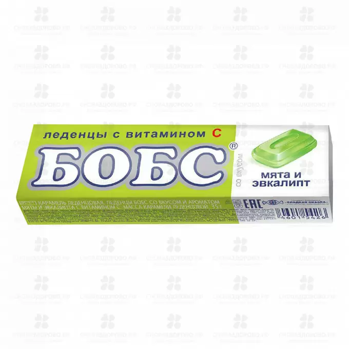 Леденцы для горла БОБС мята-эвкалипт 35г (БАД) ✅ 07243/06632 | Сноваздорово.рф