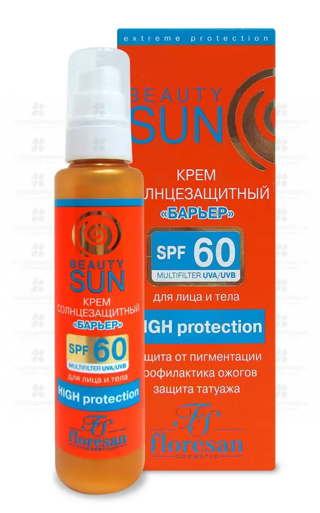 Флоресан Ф283 Крем солнцезащитный "Барьер" SPF60 75мл  ✅ 07819/06930 | Сноваздорово.рф