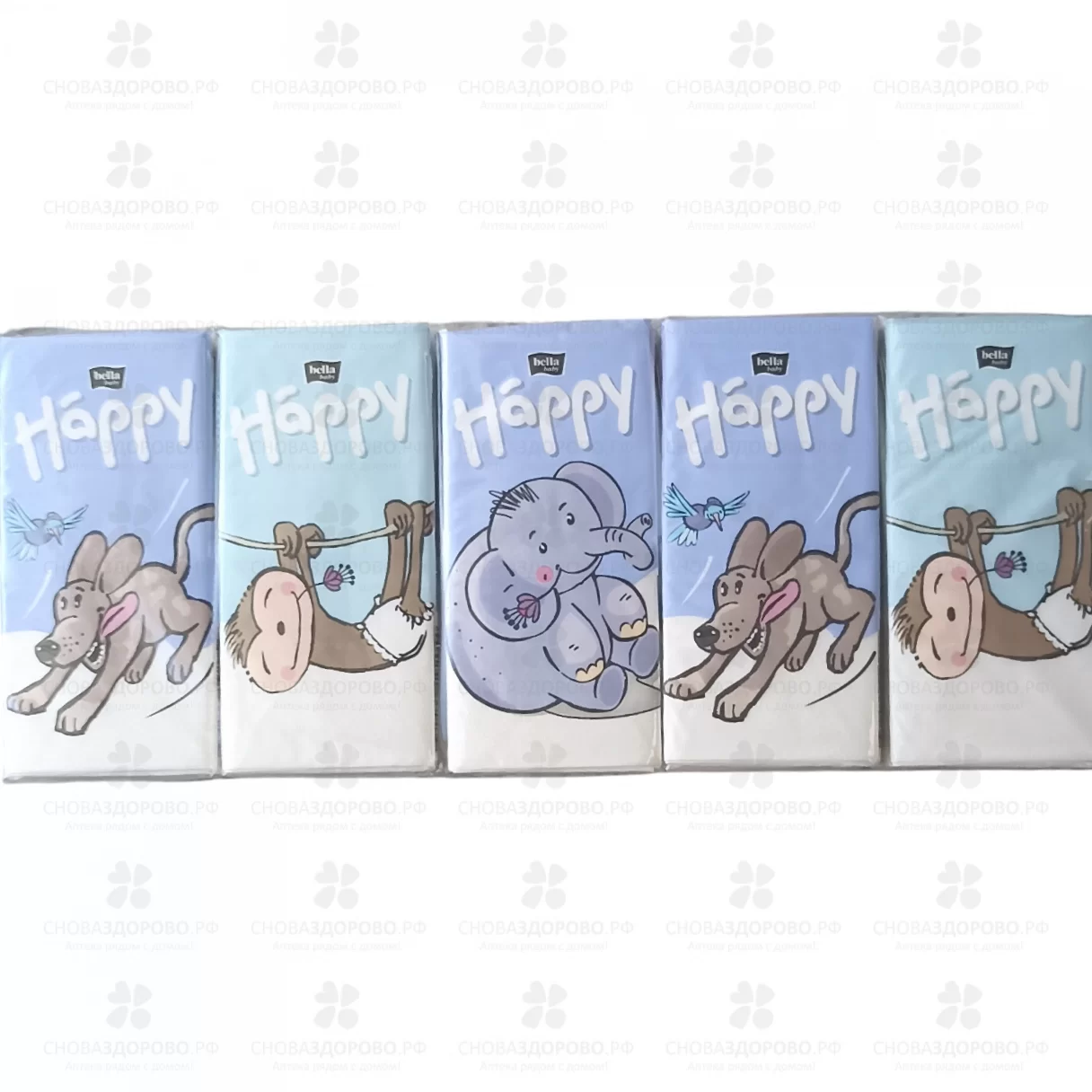 Платочки бумажные БЕЛЛА Baby Happy 3-хслойн. №10 ✅ 25566/06281 | Сноваздорово.рф