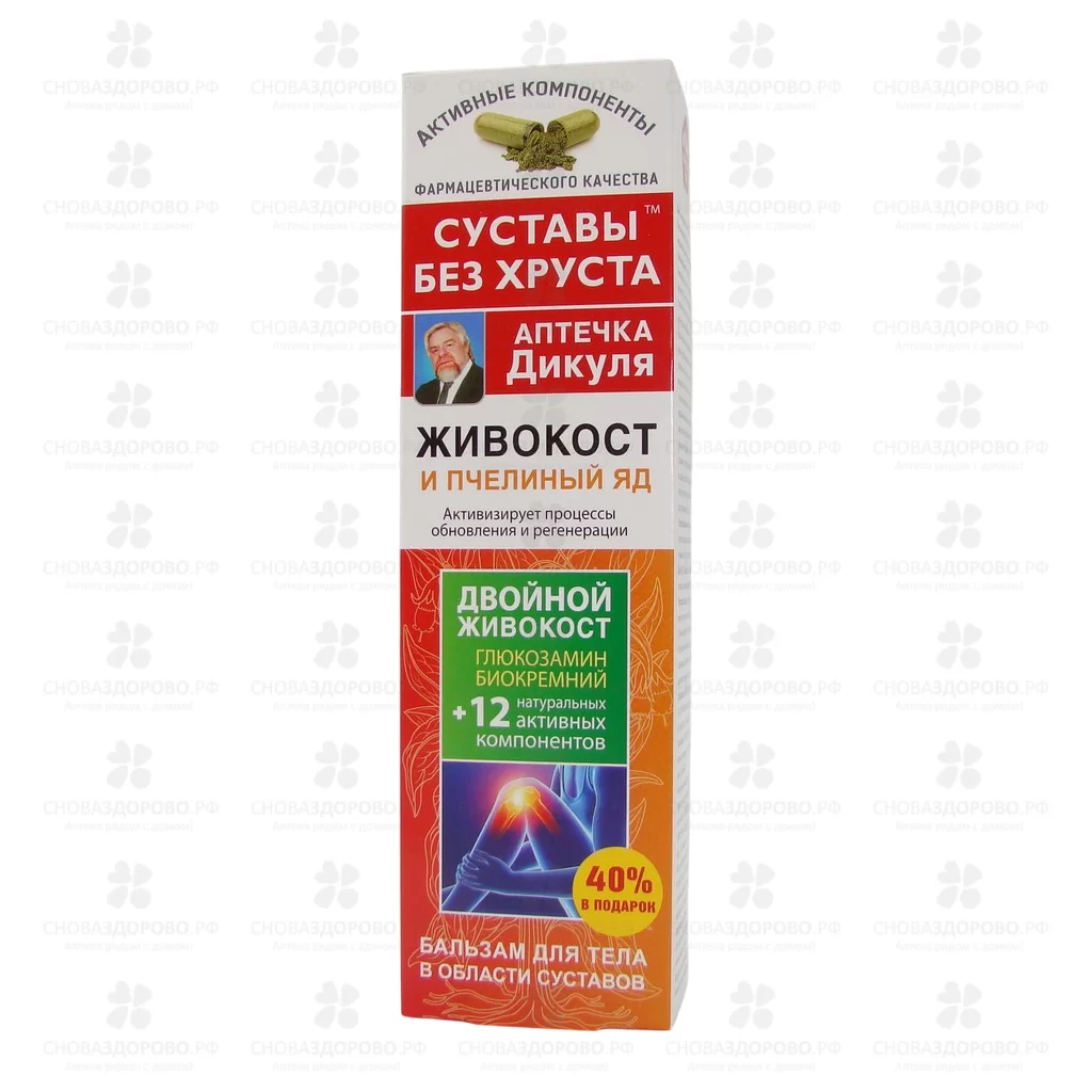 Аптечка Дикуля Живокост (пчелиный яд) 125мл бальзам для тела ✅ 00596/06797 | Сноваздорово.рф