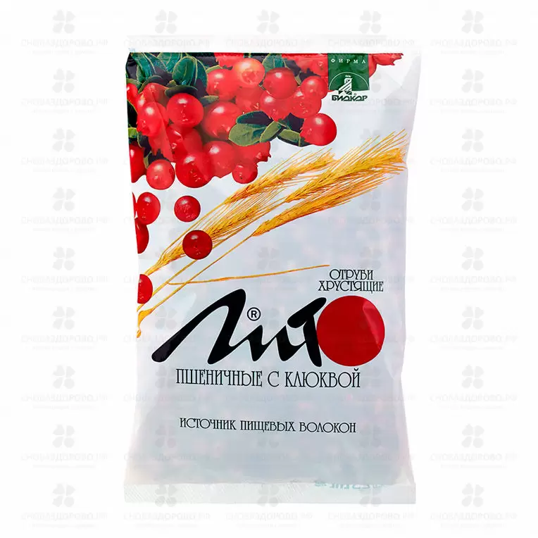 Отруби ЛИТО хрустящие пшеничные 200г Клюква с кальцием (БАД) ✅ 12948/06721 | Сноваздорово.рф
