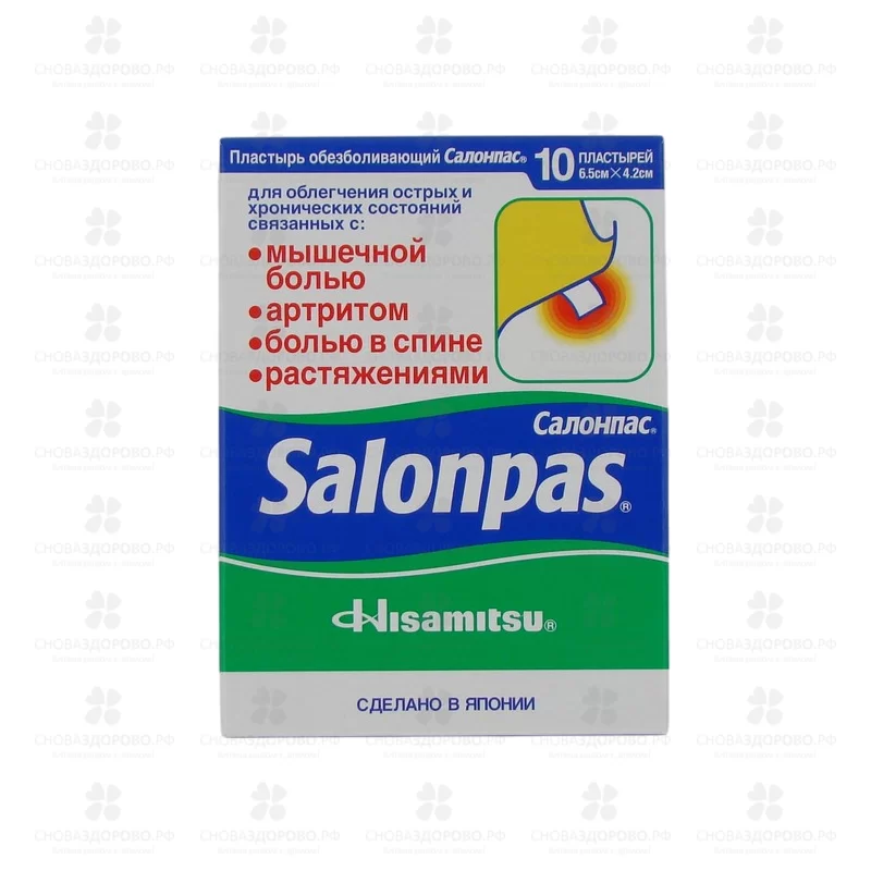 Пластырь СалонПас обезболивающий 6,5х4,2см №10 ✅ 28222/08749 | Сноваздорово.рф