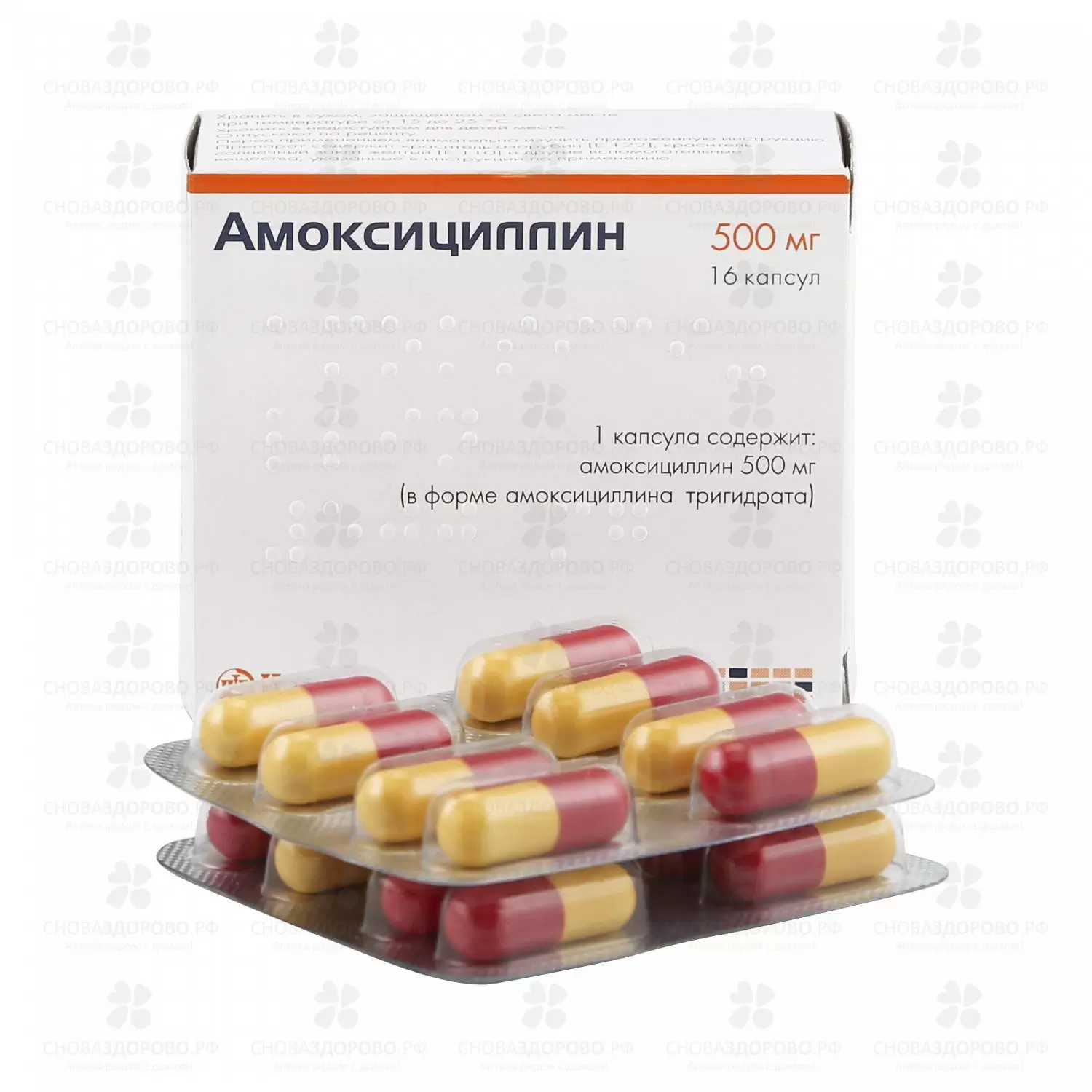 Амоксициллин капсулы 500мг №16 ✅ 16825/06056 | Сноваздорово.рф