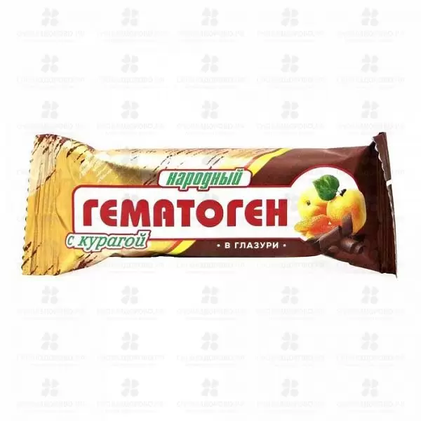 Гематоген НАРОДНЫЙ с  Курагой в шоколадной глазури 40г (БАД) ✅ 08742/06419 | Сноваздорово.рф