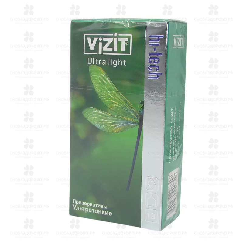 Презервативы ВИЗИТ Hi-tech Ultra Light №12 ультратонкие ✅ 40007/06516 | Сноваздорово.рф