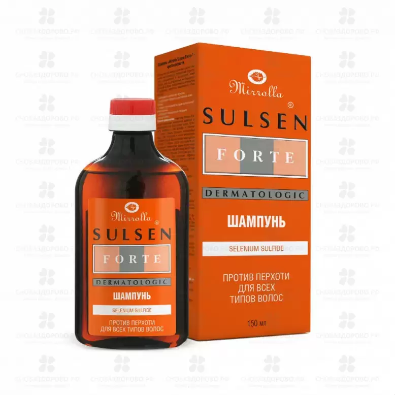 Мирролла Сульсен Форте шампунь 150мл флакон (против перхоти) ✅ 26294/06148 | Сноваздорово.рф