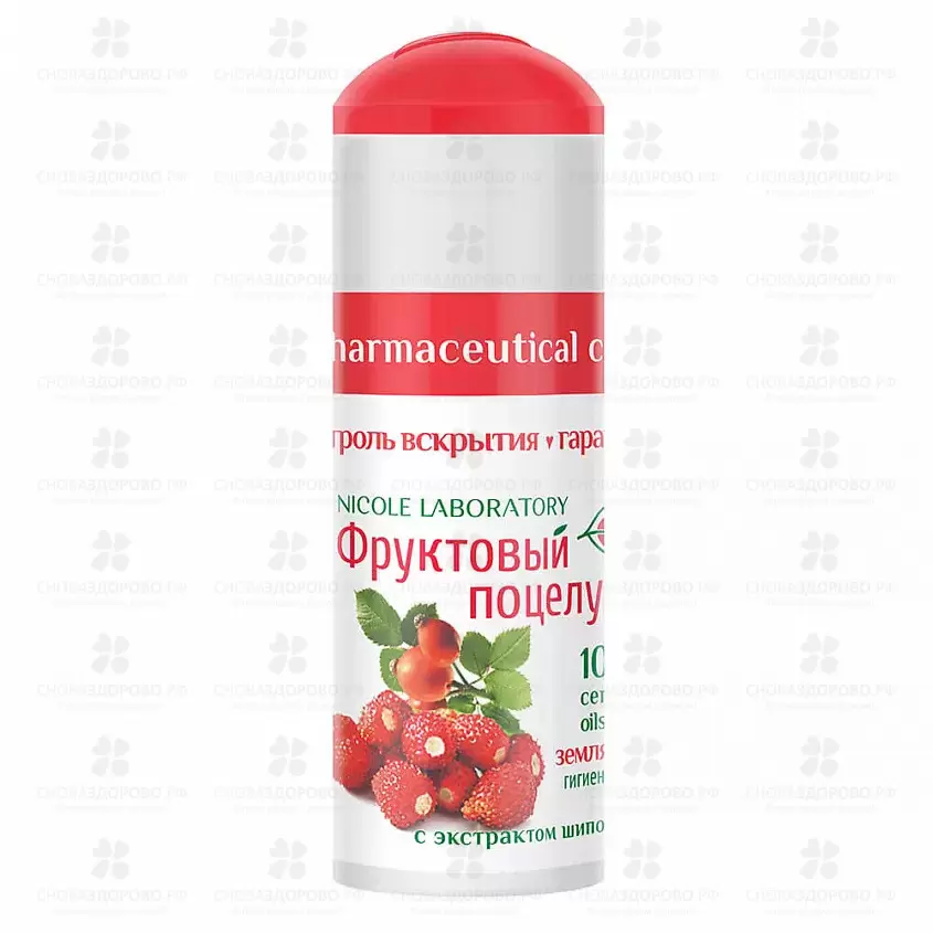 Фруктовый поцелуй Помада Земляника 3,5г гигиеническая ✅ 10358/06392 | Сноваздорово.рф
