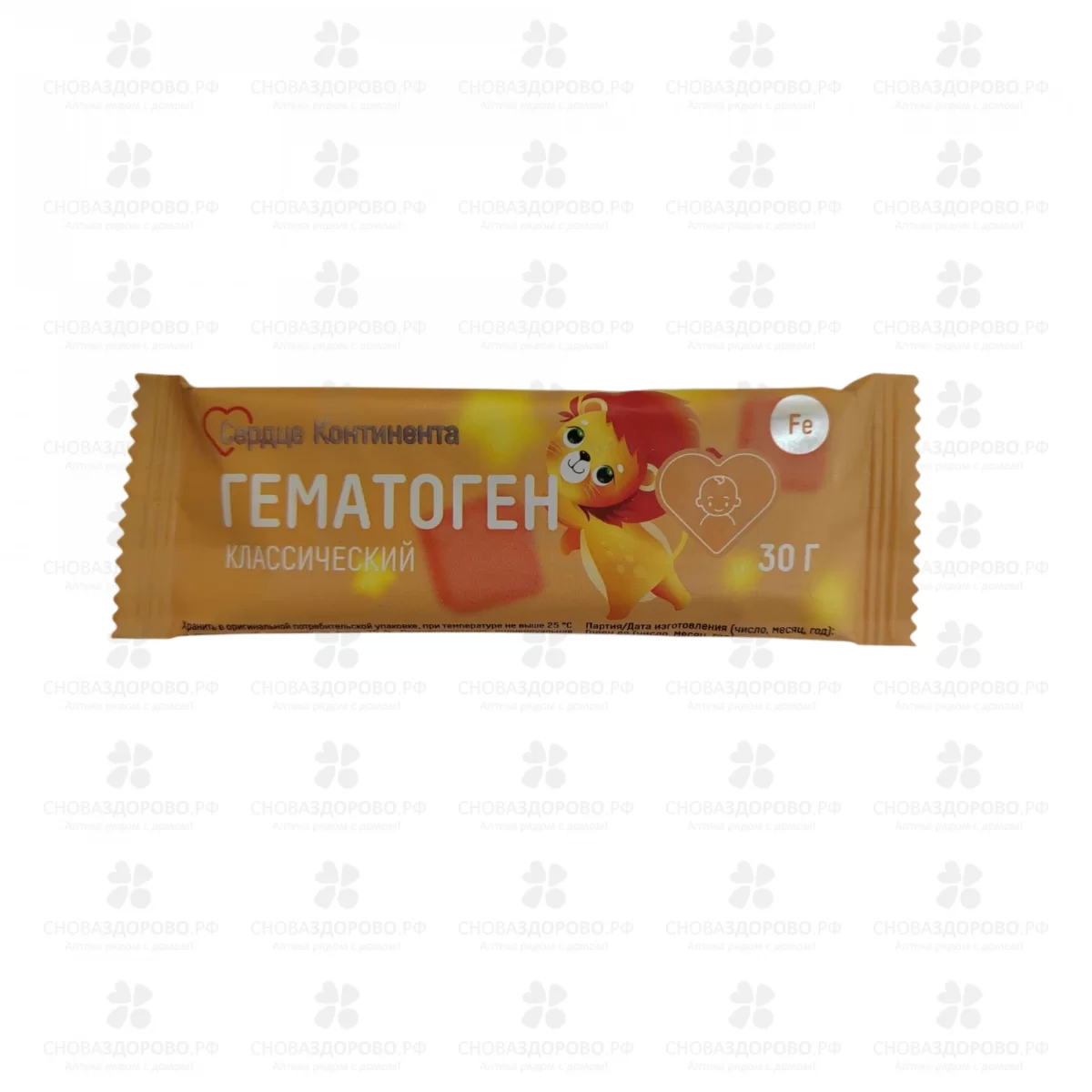 Гематоген Сердце континента Продукт детского питания с 3-х лет классический 30г ✅ 44698/06847 | Сноваздорово.рф