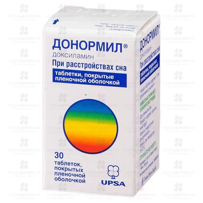 Донормил таблетки покрытые пленочной оболочкой 15мг №30 ✅ 01576/06359 | Сноваздорово.рф