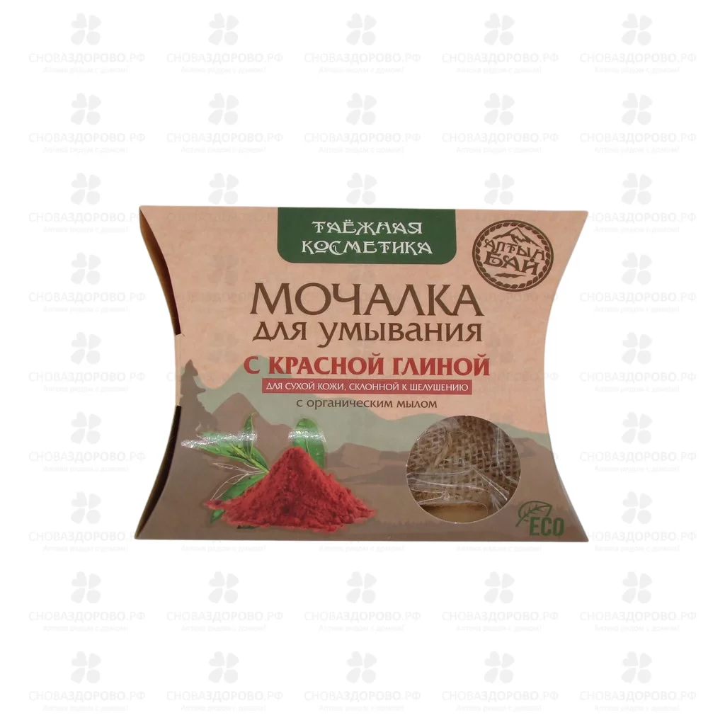 Алтын Бай Мочалка льняная  "С красной глиной" 60г д/умывания (д/сухой, склон. к шелушению кожи) ✅ 40763/09326 | Сноваздорово.рф