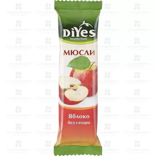 Батончик мюсли ДиYes Яблоко без сахара 25г ✅ 28655/06990 | Сноваздорово.рф