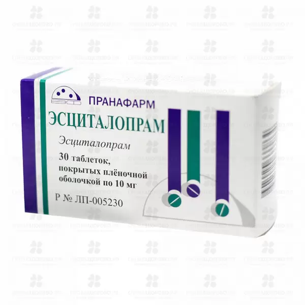 Эсциталопрам таблетки покрытые пленочной оболочкой 10мг №30 ✅ 31007/06865 | Сноваздорово.рф