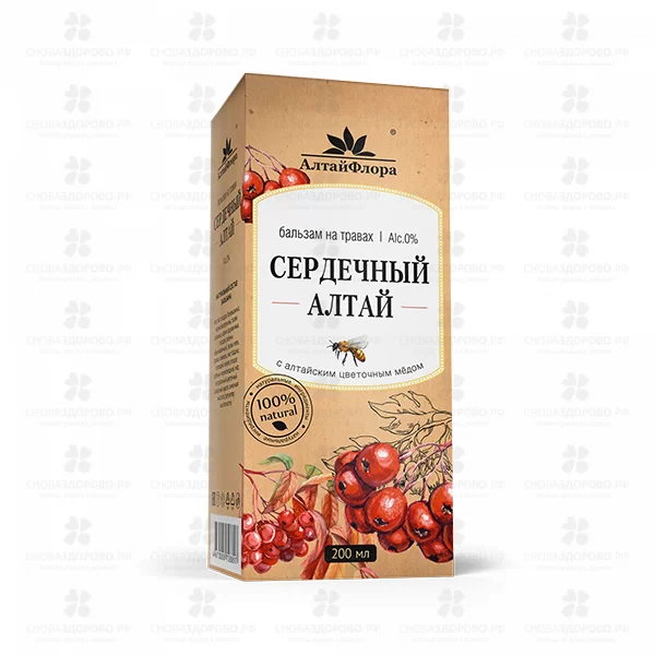 Бальзам Сердечный Алтай 200мл флакон (с алтайским цветочным медом) ✅ 39572/06656 | Сноваздорово.рф