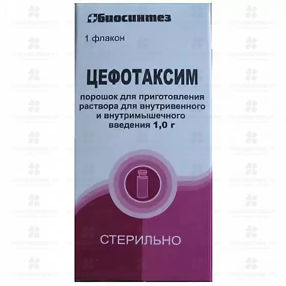 Цефотаксим порошок для приготовления раствора для внутривенного и внутримышечного введения 1г №1 флакон /инд. уп. ✅ 05541/06053 | Сноваздорово.рф