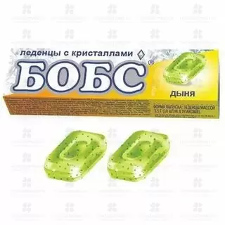 Леденцы для горла БОБС мята-дыня с мятнымм кристаллами 3,5г №10 (БАД) ✅ 33623/06632 | Сноваздорово.рф