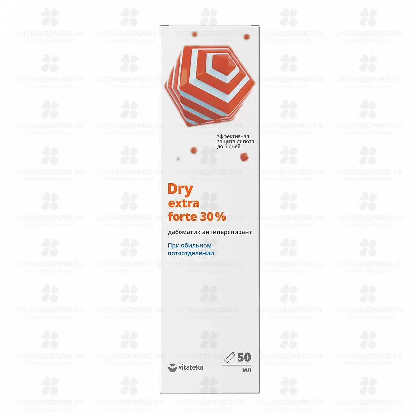 Витатека Драй Экстра Форте дабоматик 30% 50мл от обильного потоотделения ✅ 36900/06936 | Сноваздорово.рф