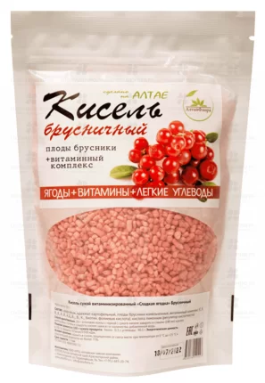Кисель сухой витаминизированный (брусничный) 250г зип-пакет ✅ 37541/06656 | Сноваздорово.рф