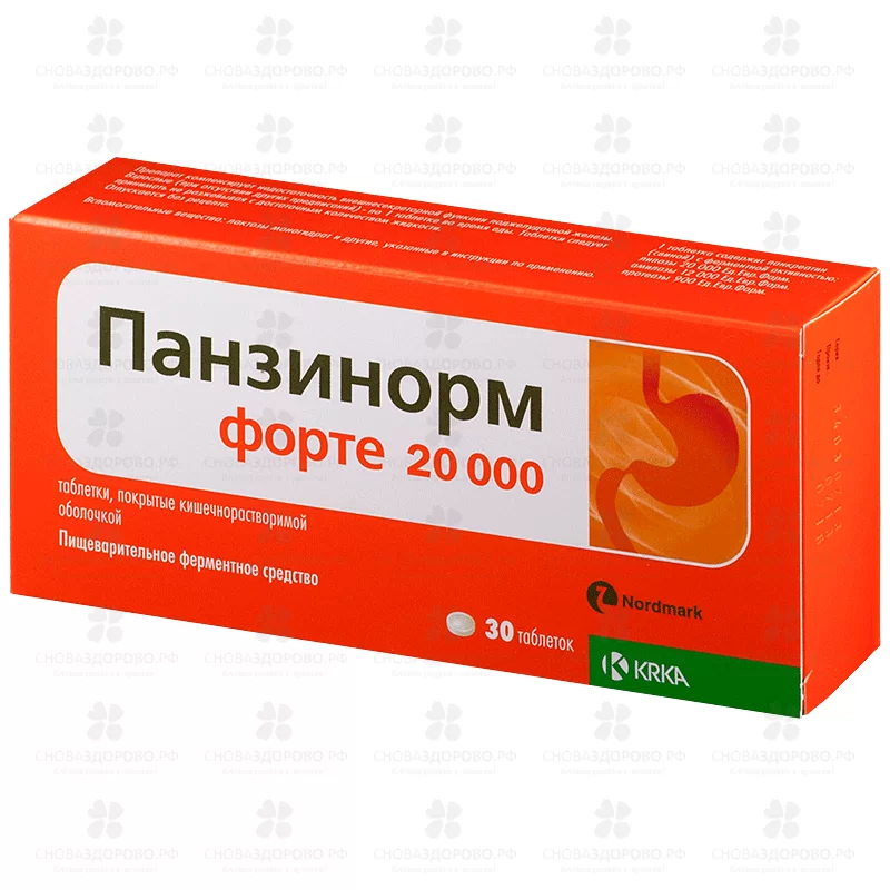 Панзинорм форте 20 000 таблетки покрытые кишечнорастворимой оболочкой №30 ✅ 15396/06133 | Сноваздорово.рф