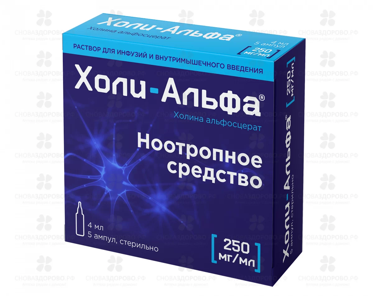 Холи-Альфа раствор для инфузий и внутримышечного введения 250мг/мл 4мл ампулы №5 ✅ 36605/07186 | Сноваздорово.рф