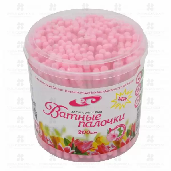 Ватные палочки №200 цветные (спиралевидная головка) (банка) ✅ 34090/06767 | Сноваздорово.рф
