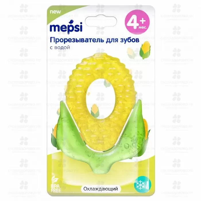 МЕПСИ Прорезыватель с водой "Кукуруза" охлаждающий 4+ (0363) ✅ 40265/06235 | Сноваздорово.рф