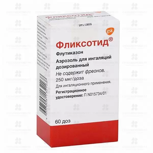 Фликсотид аэрозоль для ингаляций дозированный 250мкг/доза 60доз ✅ 08873/06097 | Сноваздорово.рф