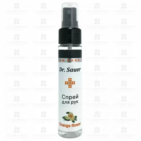 Спрей Dr. Sauer для рук с антибактериальным эффектом Orange flower 60мл/80% спирт  ✅ 40827/08623 | Сноваздорово.рф