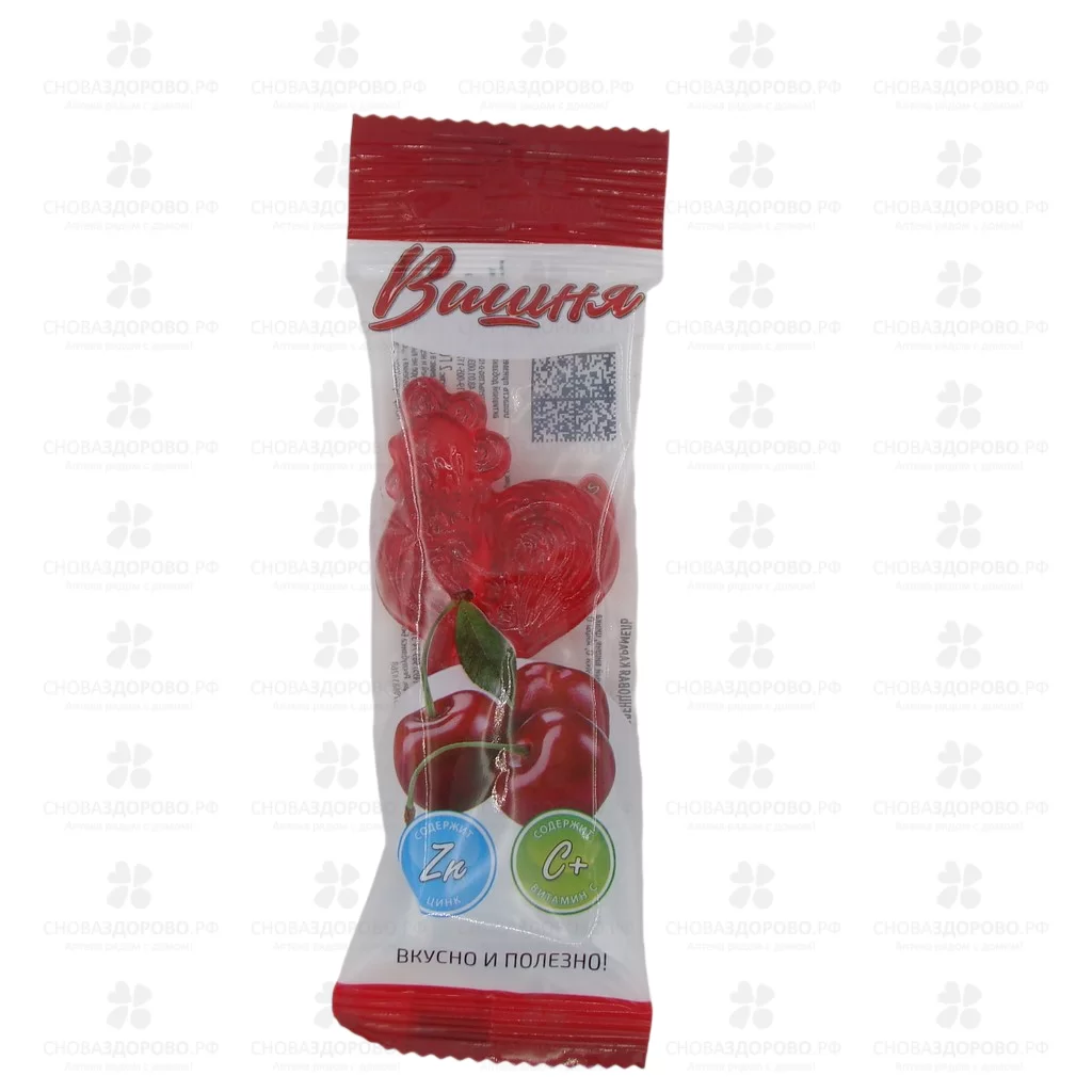 Карамель леденцовая Петушок с Витамином С (вишня) 17г БАД ✅ 29070/06372 | Сноваздорово.рф