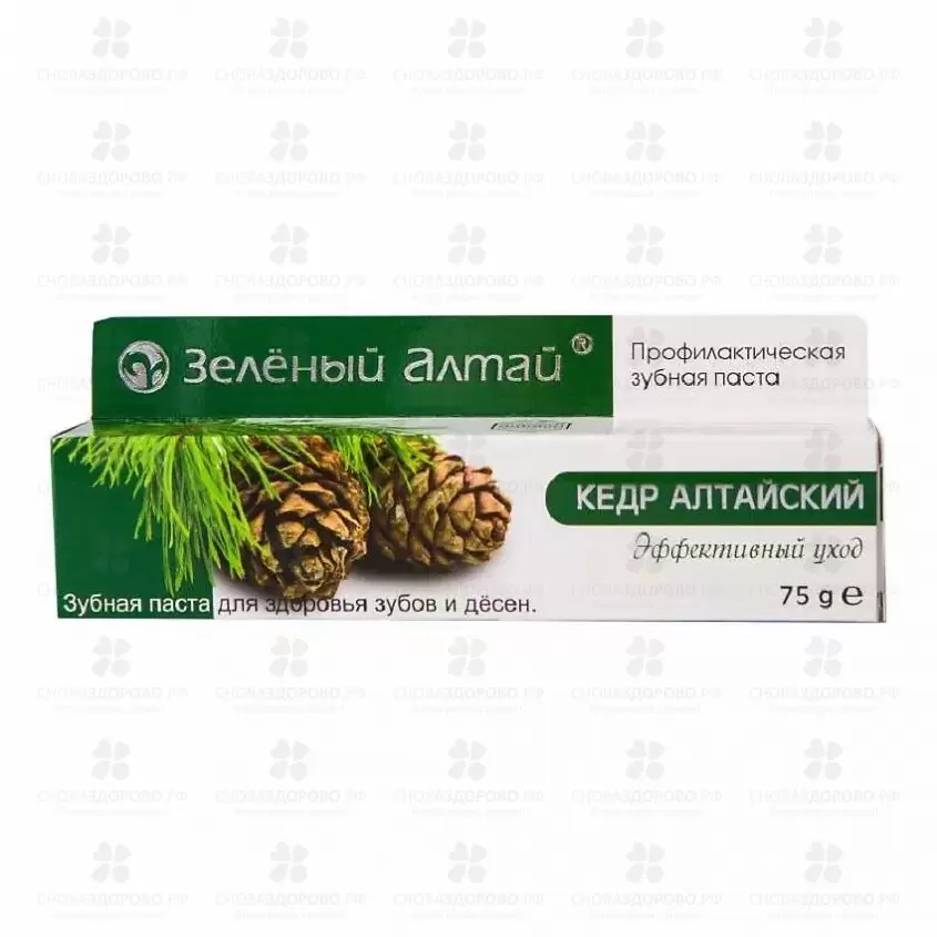 Зеленый Алтай Зубная паста "Кедр Алтайский" 75г ✅ 28444/06278 | Сноваздорово.рф