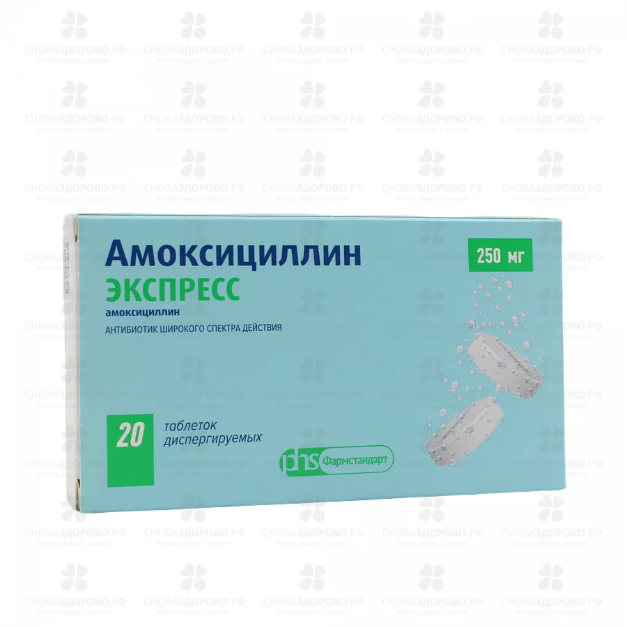 Амоксициллин ЭКСПРЕСС таблетки диспергируемые 250мг №20 ✅ 09158/06431 | Сноваздорово.рф