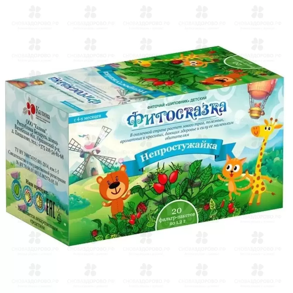 Фиточай Фитосказка Непростужайка фильтр-пакеты 1,2г №20 детский ✅ 34551/08373 | Сноваздорово.рф
